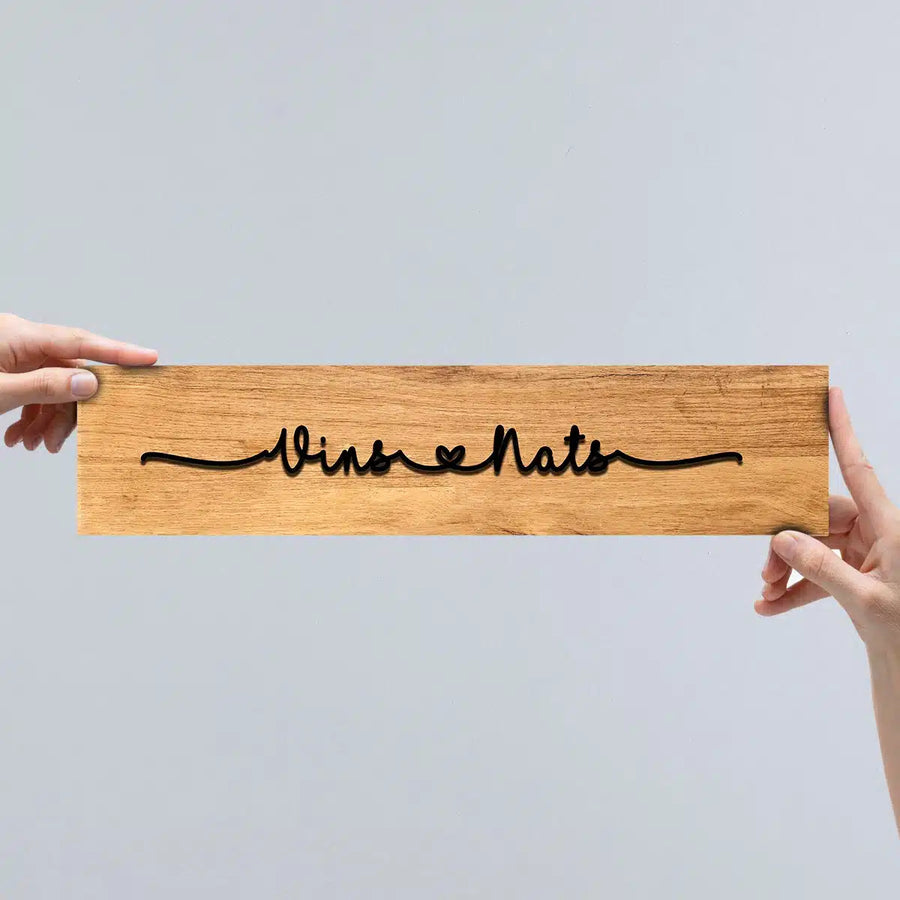 Personalized Sleek Couple Name Plate