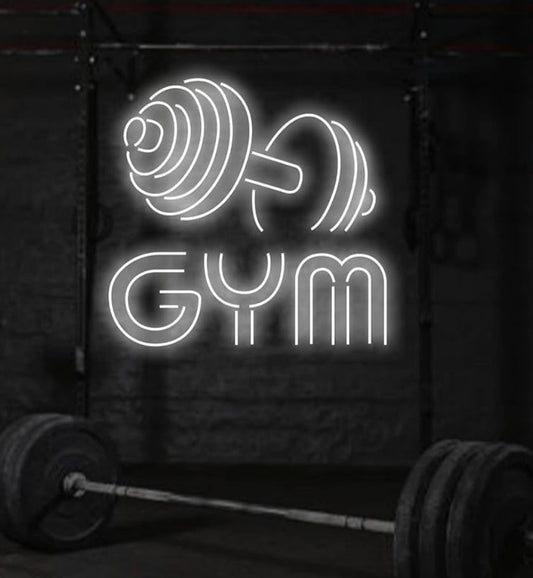 GYM Dumble Neon Sign -  30 x 30 inches