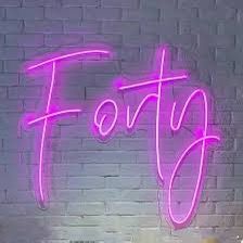 Forty Neon Sign - Warm White color