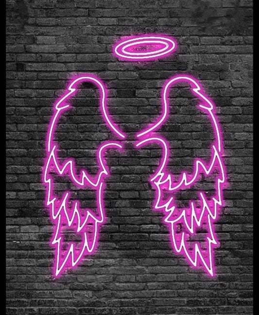 Wings With Head Ring (Pink) 5x3.5 feet size