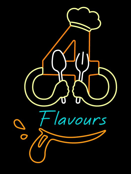 4 Flavors Custom Neon Logo
