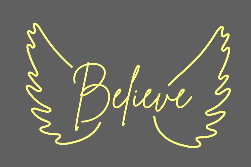 Believe With Wings Neon Sign