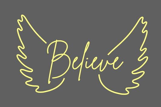 Believe With Wings Neon Sign