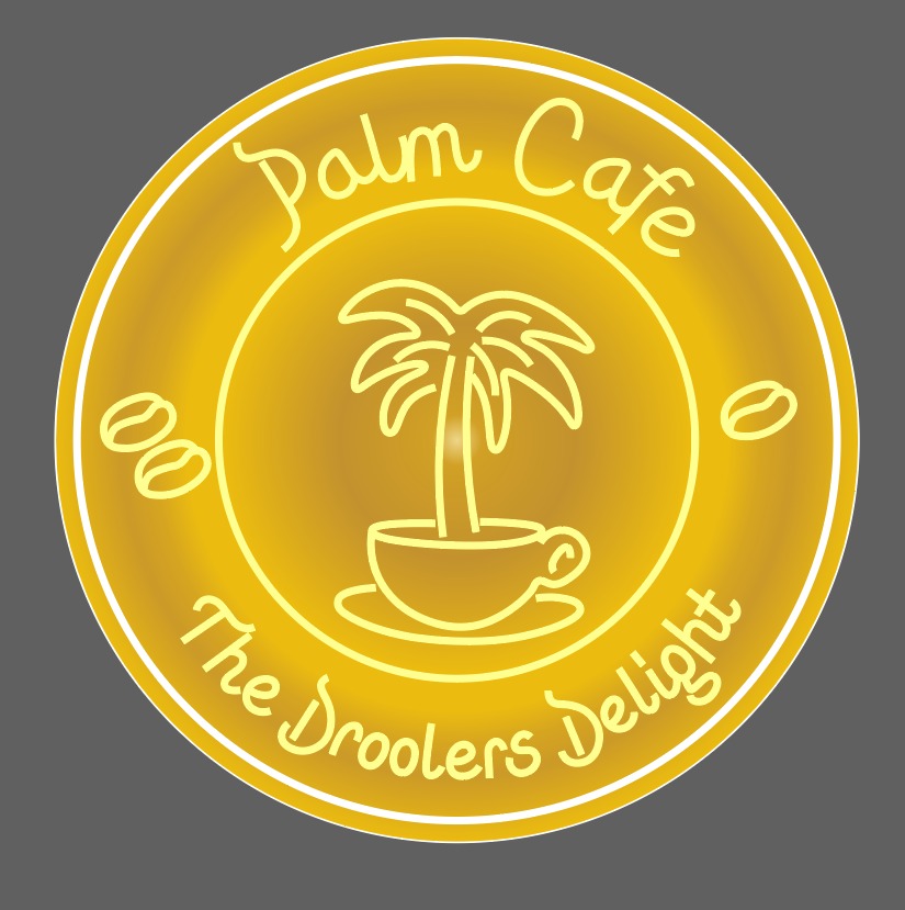 Palm Cafe Logo & Hanging Decor Neon Sign