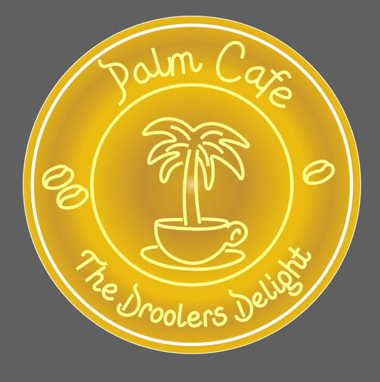 Palm Cafe Logo & Hanging Decor Neon Sign