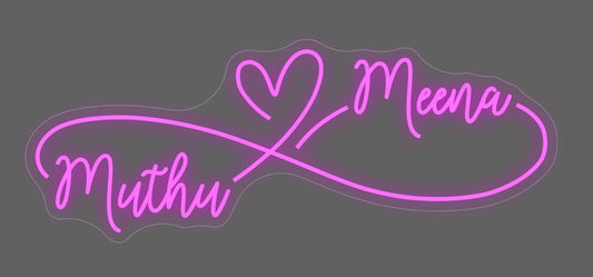 Meena Muthu Couple Infinity Style Neon Sign