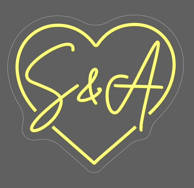 S & A Couple Name Initial Neon Sign