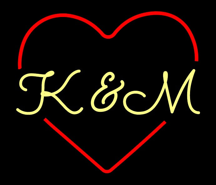 K & M Couple Name Initials