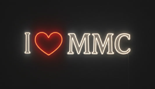 Custom Logo, Wings & Quote Neon Sign - MMC Restaurant