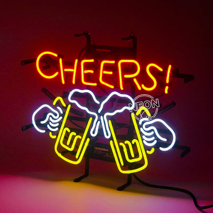 Cheers Bar Glass Neon Sign