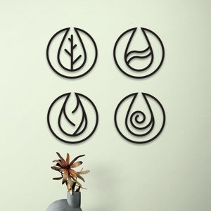 4 Elements Wall Art  Decor - Earth, Fire, Water & Air : Style - 6