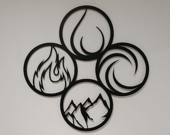 4 Elements Wall Art  Decor - Earth, Fire, Water & Air : Style - 4