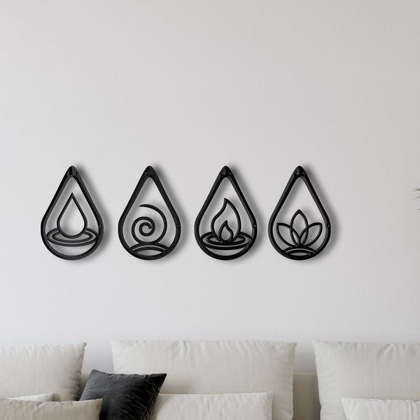 4 Elements Wall Art  Decor - Earth, Fire, Water & Air : Style - 8
