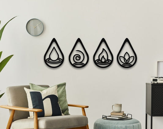4 Elements Wall Art  Decor - Earth, Fire, Water & Air : Style - 8