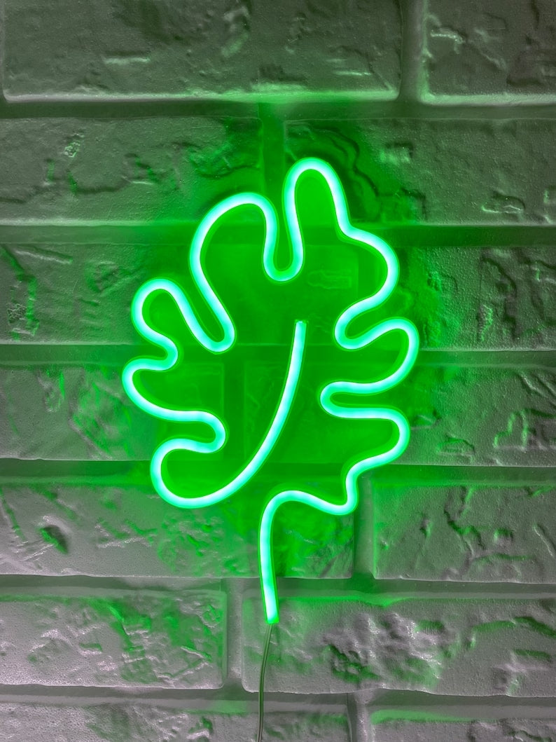 Monstera Green Leaf Neon Sign Gift