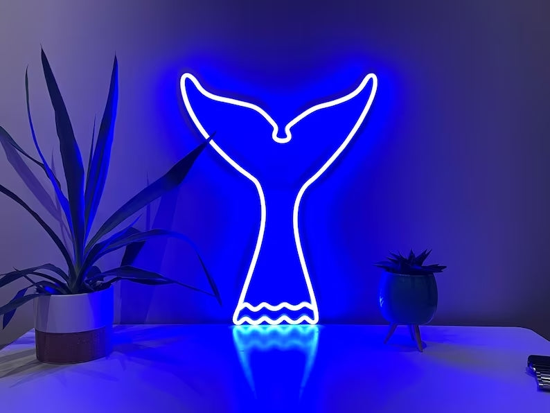 Ocean Vibes: Whale Tail Neon Signs