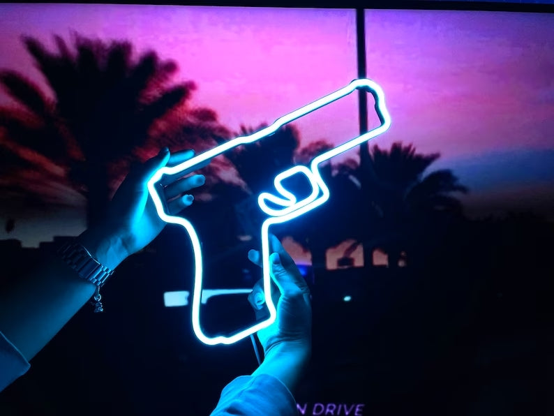 Pistol Gun LED Neon Signs
