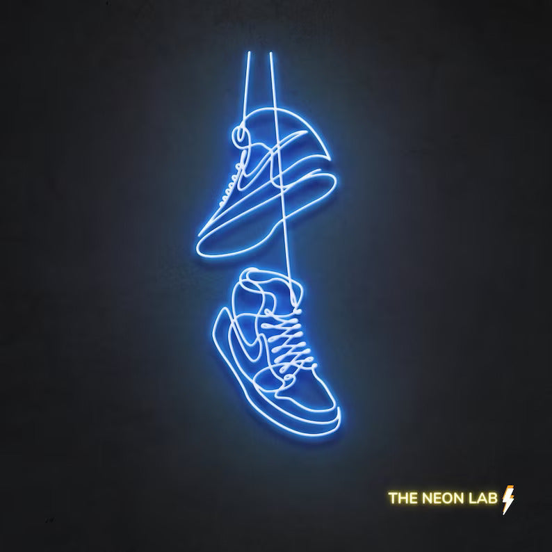 Nike Sneakers Pair Hanging Neon Sign