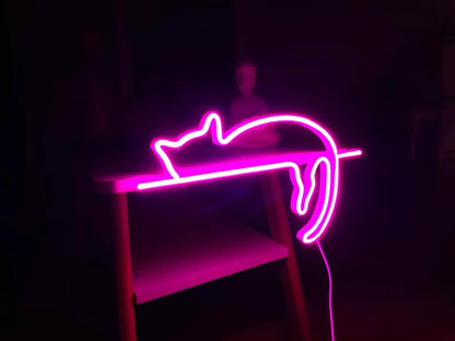 Cute Cat Art Neon Sign