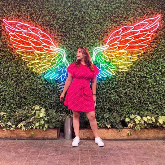 Colorful Angel Wings Neon Sign For Selfie Points