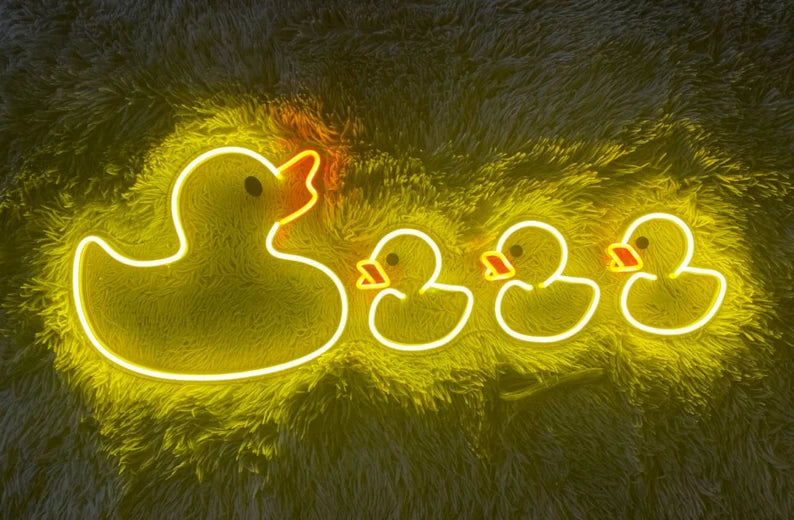 Duck Family LED Neon Sign