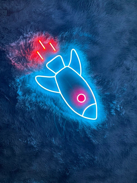 Rocket Spaceship LED Neon Sign