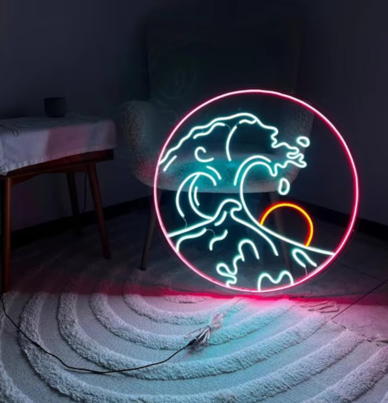 Sun With Waves Neon Sign