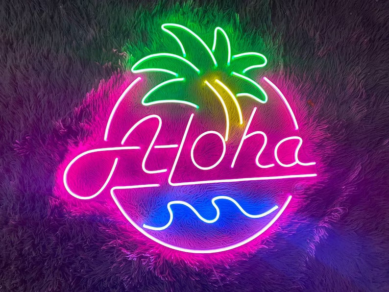 Aloha Beer & Cocktails Neon Sign
