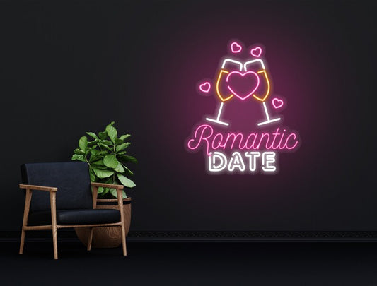 Romantic Date Valentine Day Neon Sign