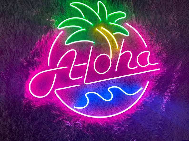 Aloha Beer & Cocktails Neon Sign