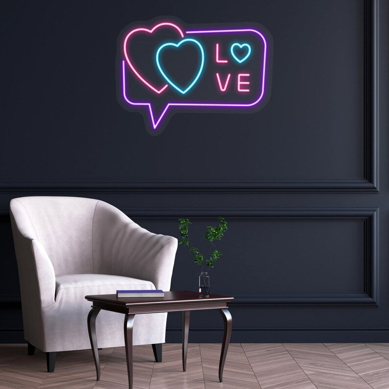 Love Found Online Couple Neon Sign