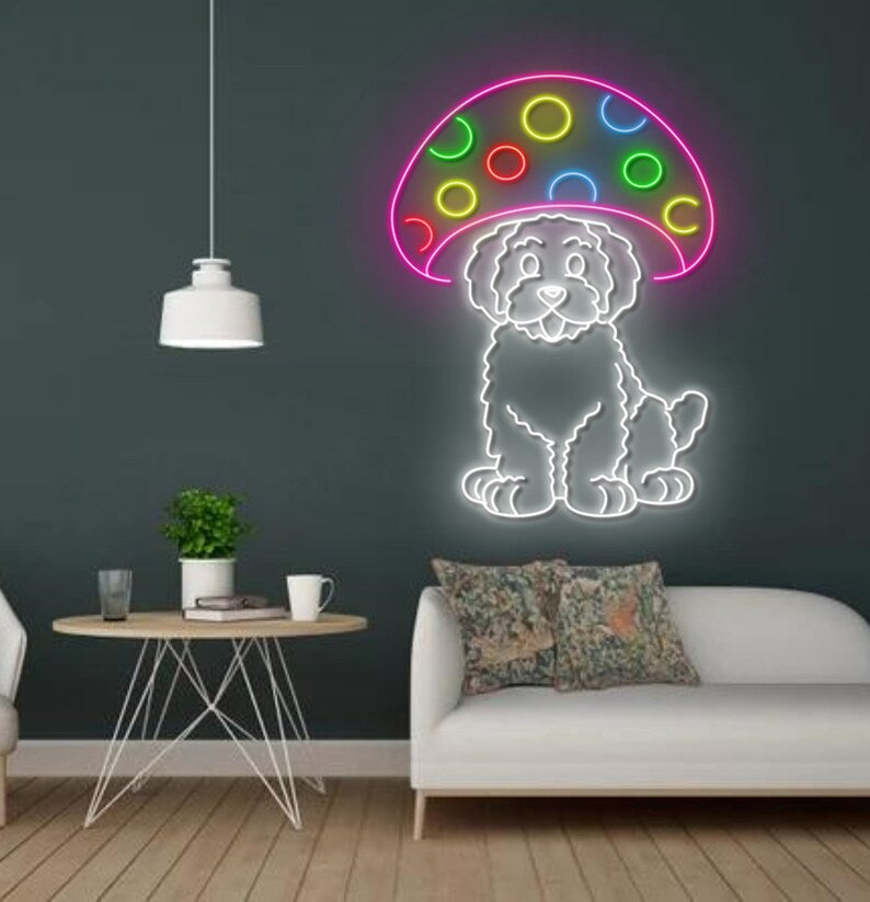 Dog Mushroom Neon Sign