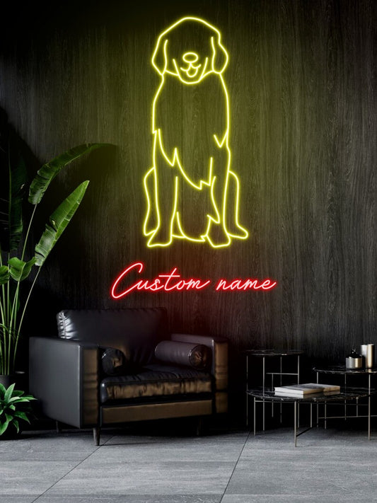 Dog With Custom Name Neon Sign