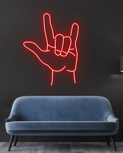 Rock N Roll Hand Neon Sign