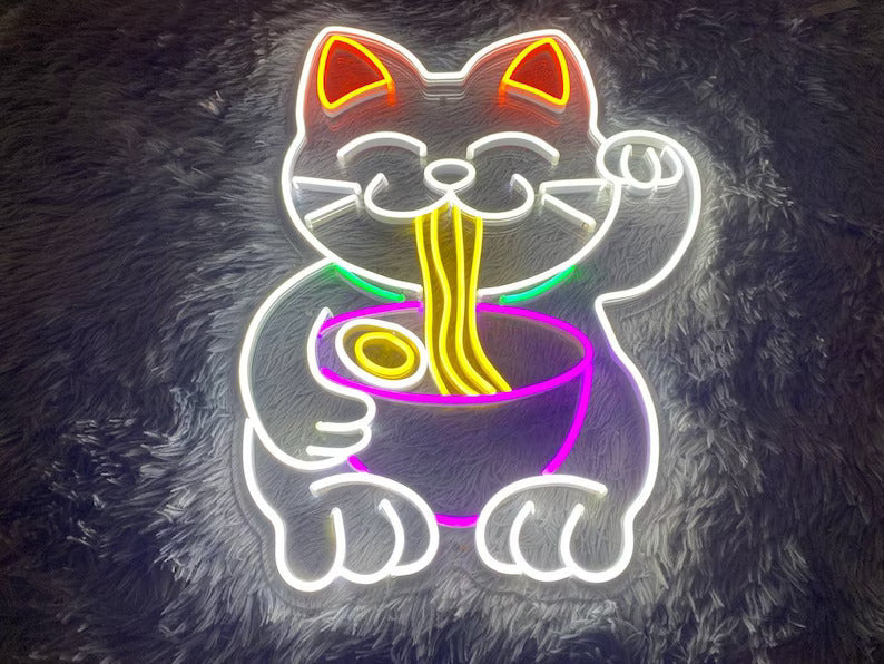 Ramen Cat Neon Sign
