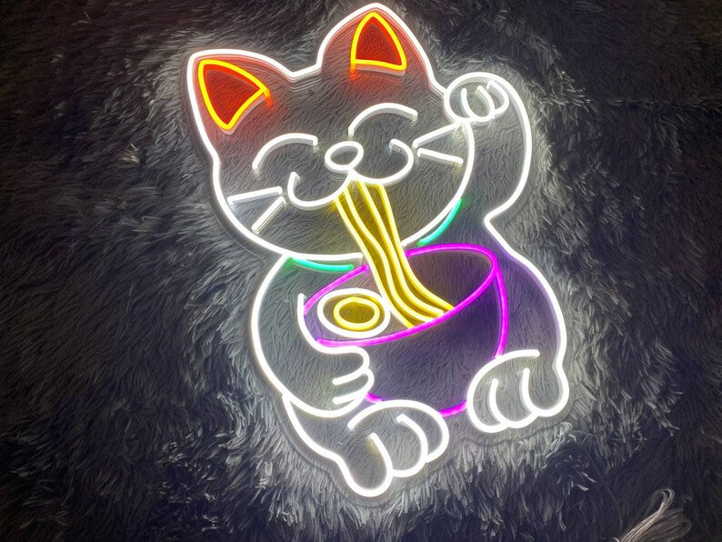 Ramen Cat Neon Sign