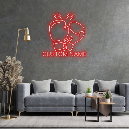Boxing Gloves Personalized King Boxer Name Sign