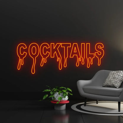 Dripping Cocktails Neon Sign