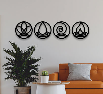 4 Elements Wall Art  Decor - Earth, Fire, Water & Air : Style - 3