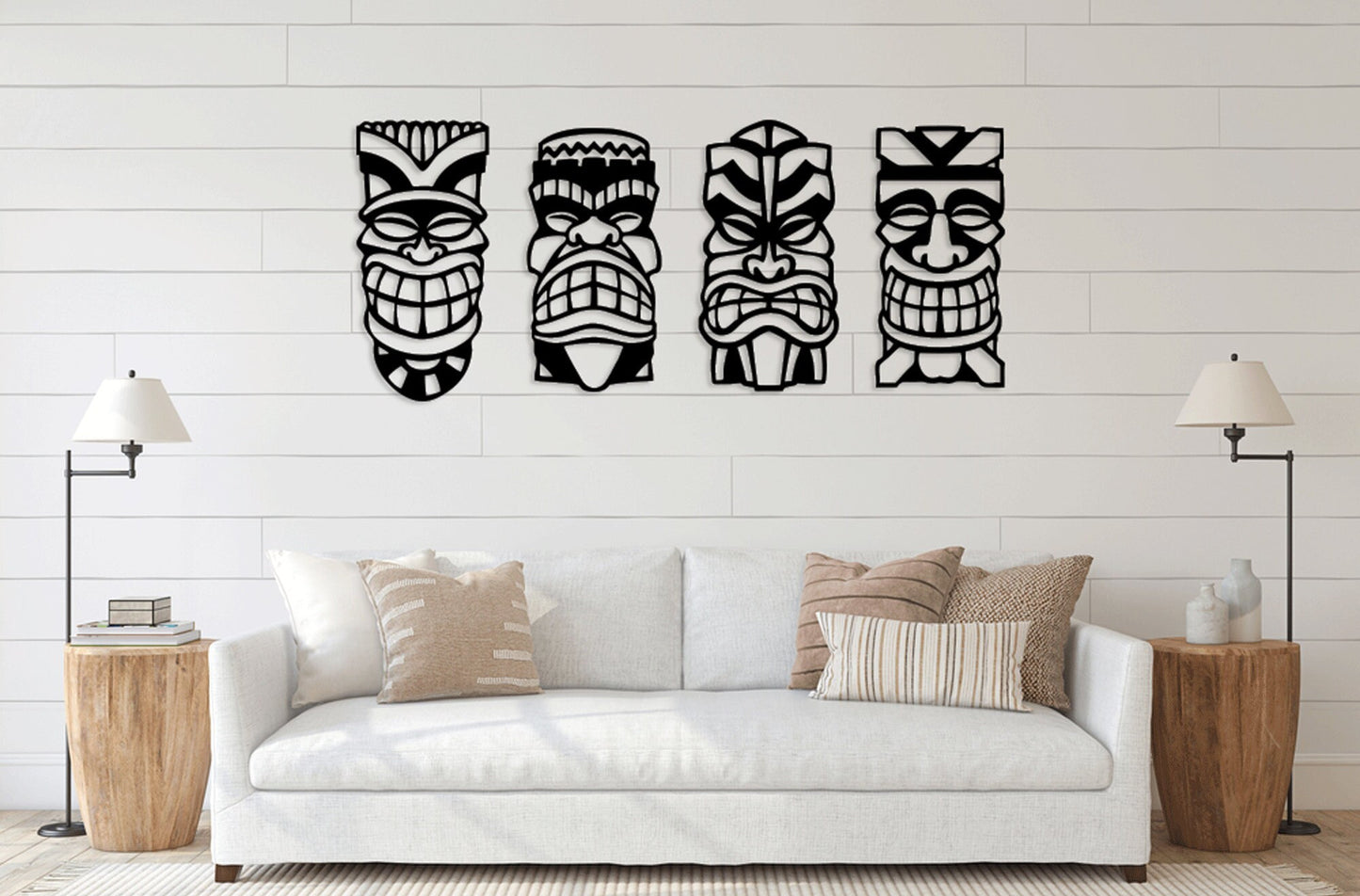 Tiki Mask Tribal Hawaiian Traditional Design