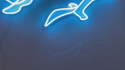 Neon Lovebirds: LED Couple Flying Bird Art Light Sign